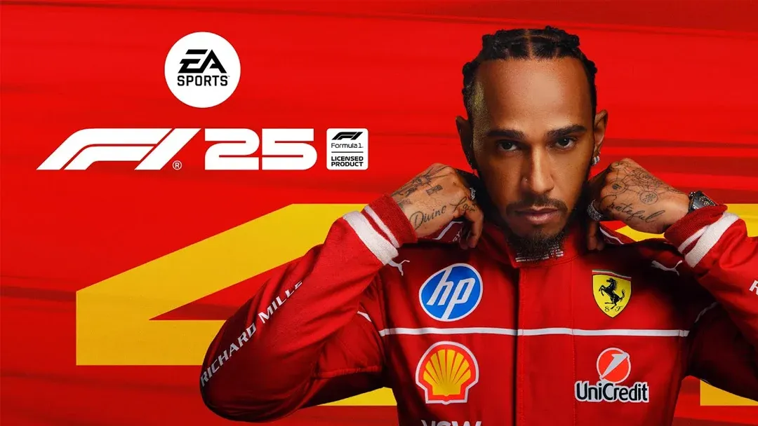 Das Titelbild der "F1 25 Iconic Edition" mit Lewis Hamilton in seinem Ferrari Rennanzug
